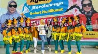 Senam Mora, Tim Dinas Perpustakaan Tampil Memukau