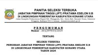PENGUMUMAN SELEKSI TERBUKA PENGISIAN JABATAN PIMPINAN TINGGI (JPT) PRATAMA ESELON II.B KABUPATEN KONAWE UTARA