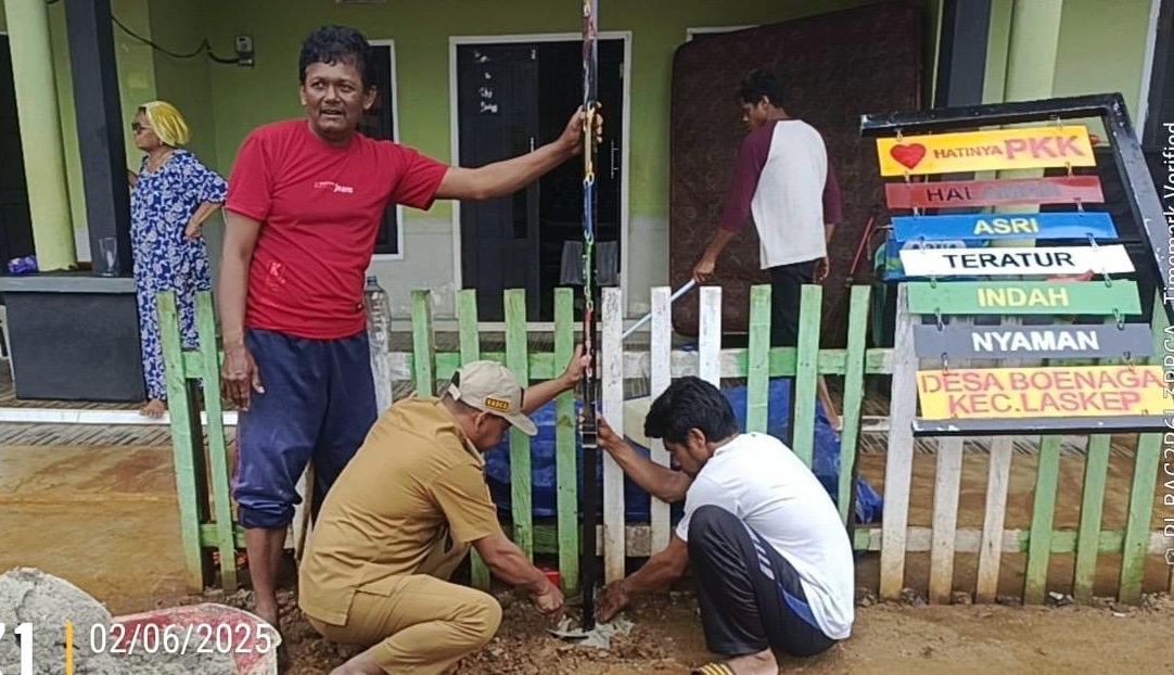 Pemdes Boenaga Laksanakan Pemasangan 10 Program Pokok PKK, HATINYA PKK dan GSI