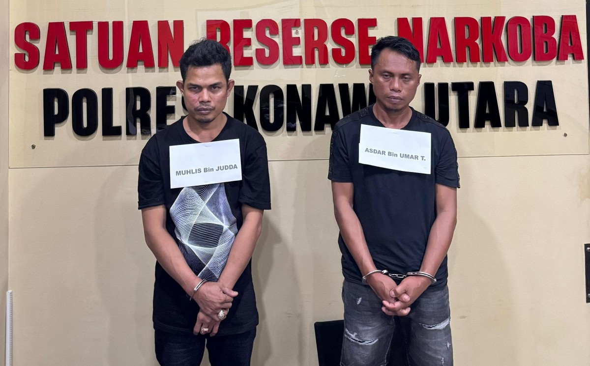 Satresnarkoba Polres Konawe Utara Tangkap Dua Pria di Villa Molawe, Diduga Edarkan Sabu 8,36 Gram