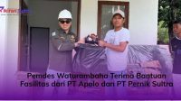 Pemdes Waturambaha Terima Bantuan Fasilitas dari PT Apolo dan PT Pernik Sultra