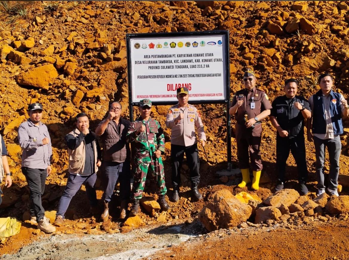 Satgas PKH Pasang Plang Penertiban Kawasan Hutan di IUP PT KKU