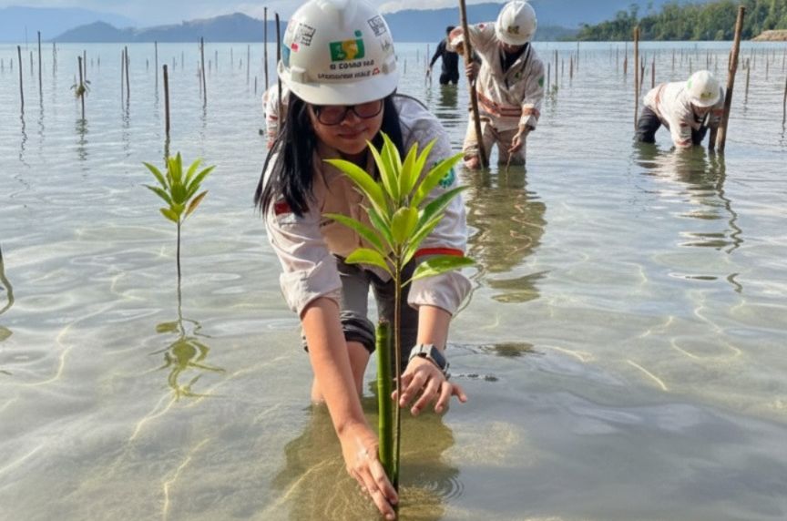 Gerakan Hijau, PT BSJ Tanam 1.000 Mangrove di Pesisir Boedingi