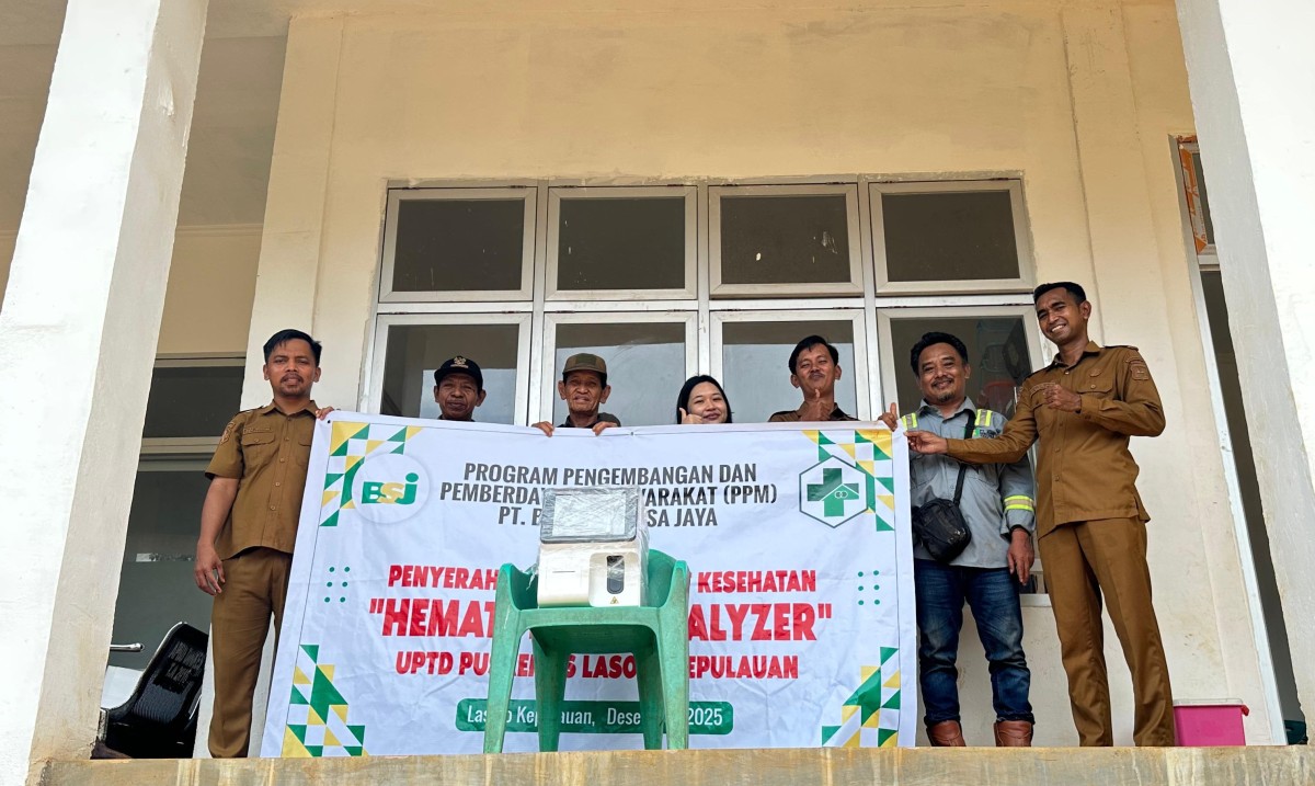 PT BSJ Serahkan Bantuan Alkes Hematology Analyzer ke Puskesmas Laskep
