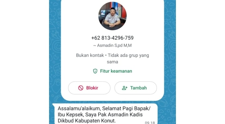 Nama Kepala Dikbud Konut Dicatut, Asmadin: Itu Bentuk Penipuan