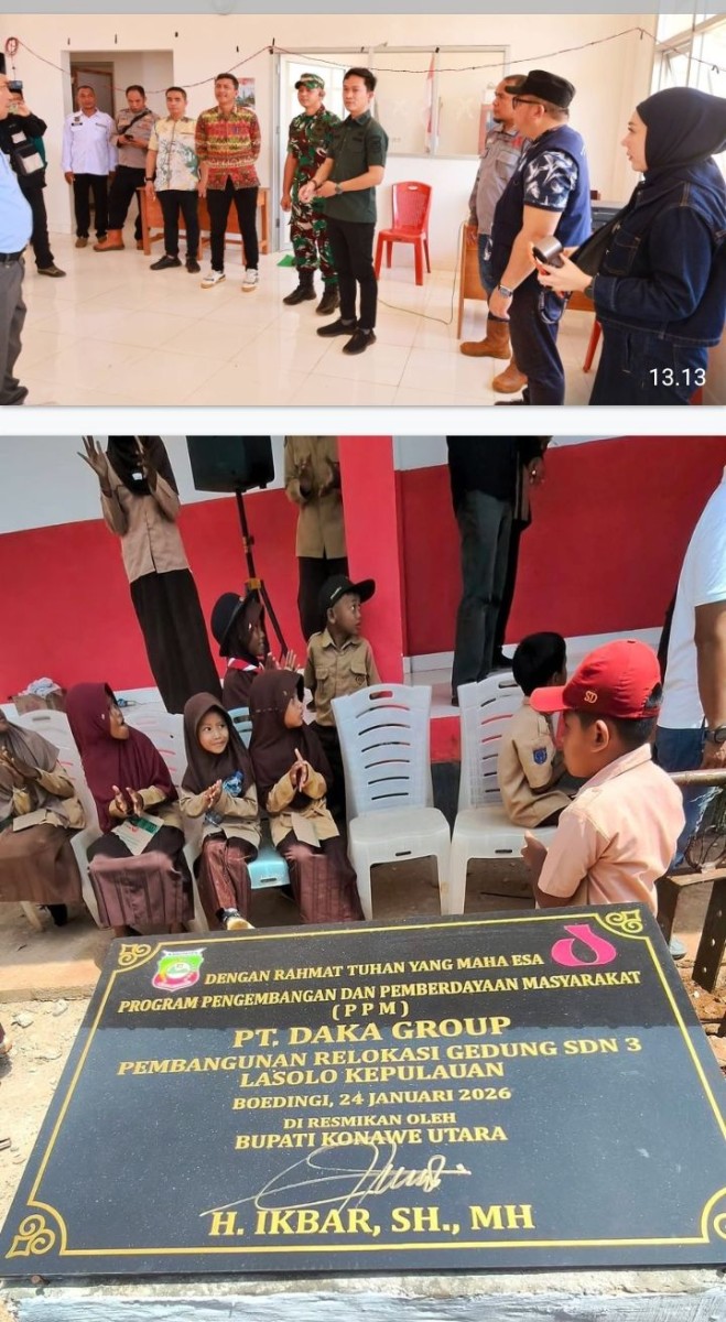 Bupati Konut Resmikan Gedung Baru SDN 03 Lasolo Kepulauan di Desa Boedingi