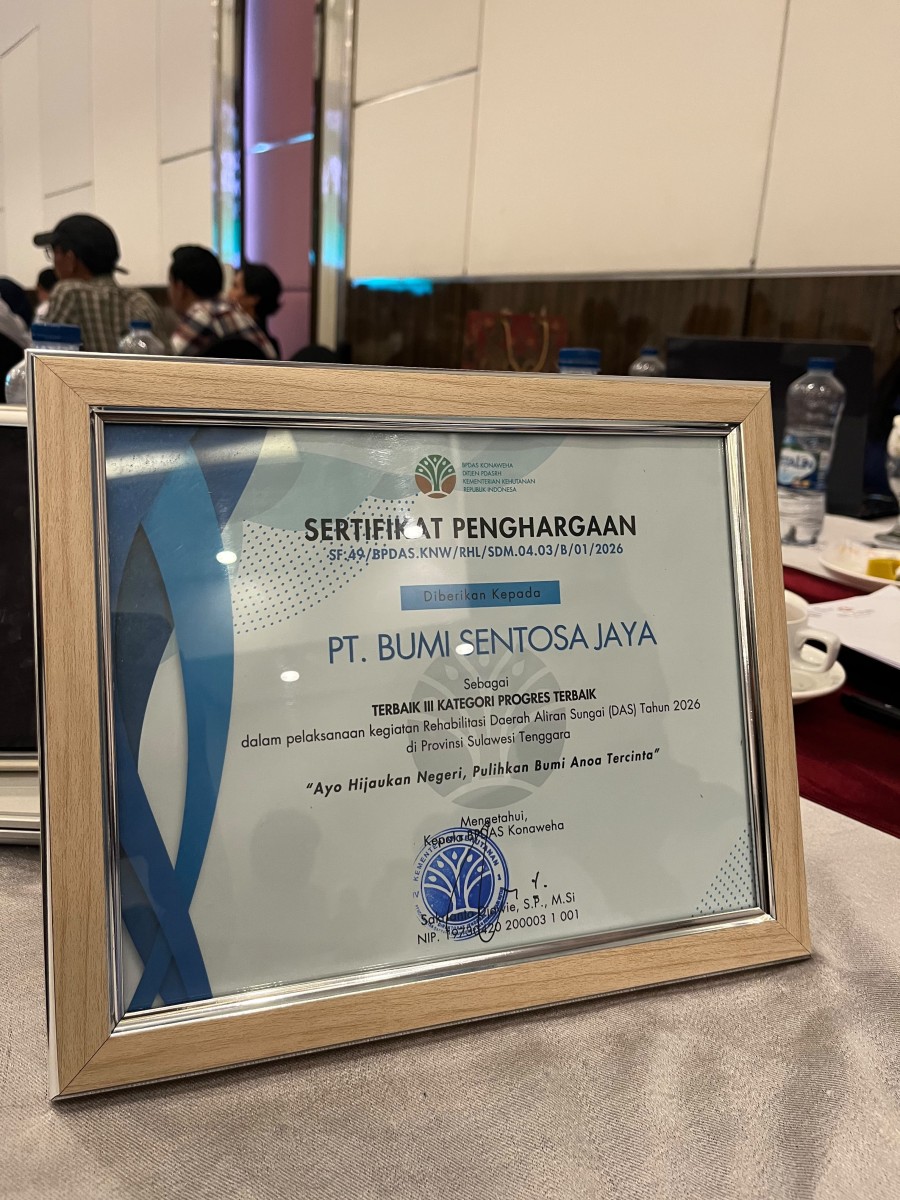 PT BSJ Raih Juara III Kategori Progress Terbaik Rehabilitasi DAS Tingkat Sulawesi Tenggara