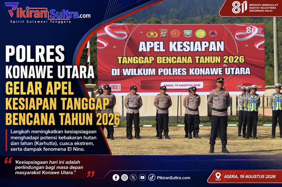 Polres Konut Gelar Apel Kesiapan Tanggap Bencana 2026, Mitigasi Karhutla dan El Nino